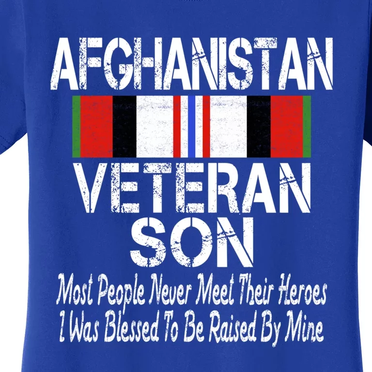 Afghanistan Veteran Son Gift Raised By My Hero Meaningful Gift Women's T-Shirt