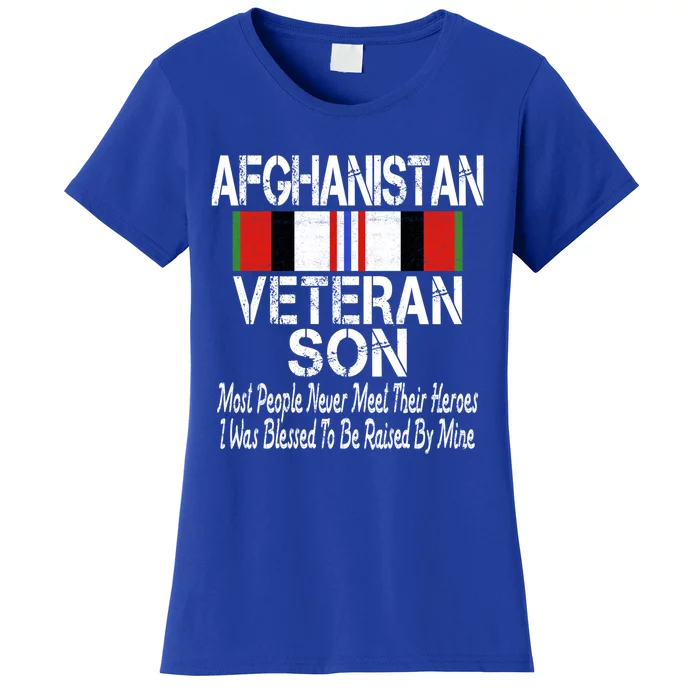 Afghanistan Veteran Son Gift Raised By My Hero Meaningful Gift Women's T-Shirt