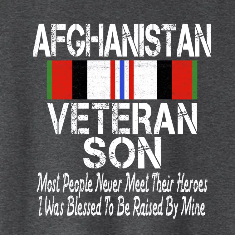 Afghanistan Veteran Son Gift Raised By My Hero Meaningful Gift Women's Crop Top Tee