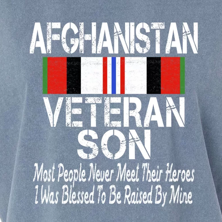 Afghanistan Veteran Son Gift Raised By My Hero Meaningful Gift Garment-Dyed Women's Muscle Tee