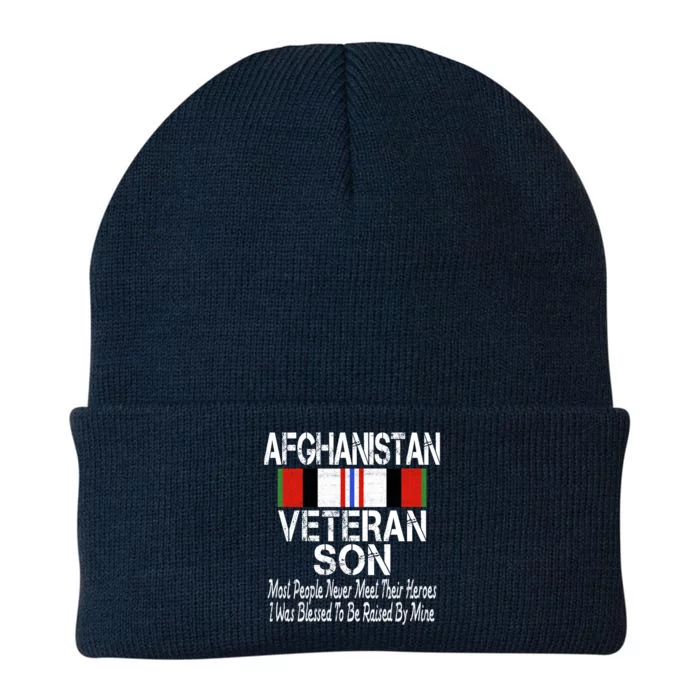 Afghanistan Veteran Son Gift Raised By My Hero Meaningful Gift Knit Cap Winter Beanie