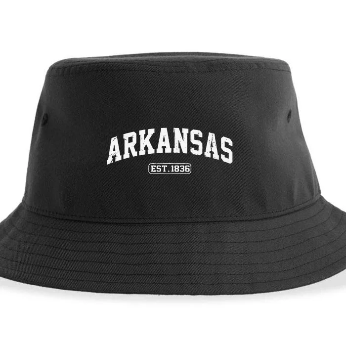 Arkansas Vintage State Athletic Style Sustainable Bucket Hat