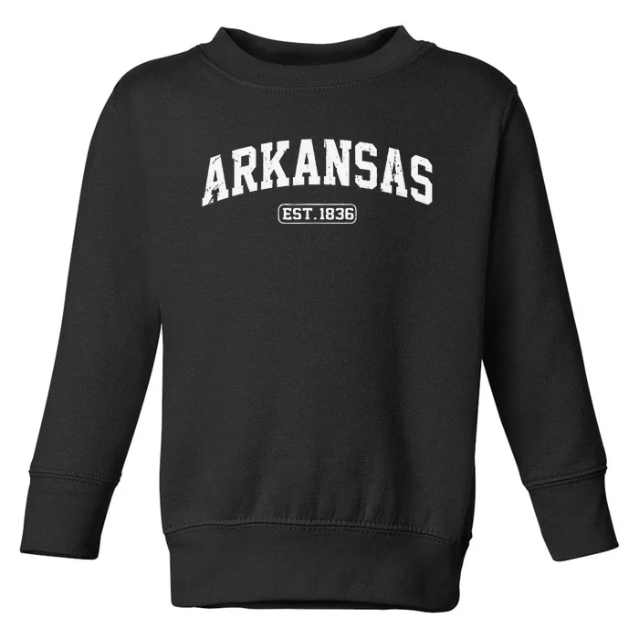 Arkansas Vintage State Athletic Style Toddler Sweatshirt