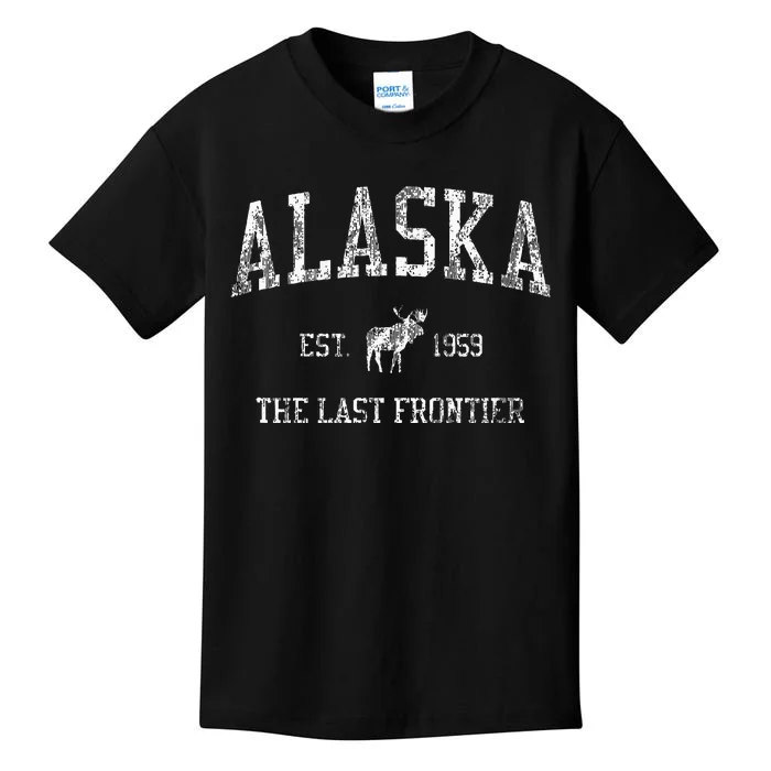 Alaska Vintage Sports Design Alaskan Moose Kids T-Shirt