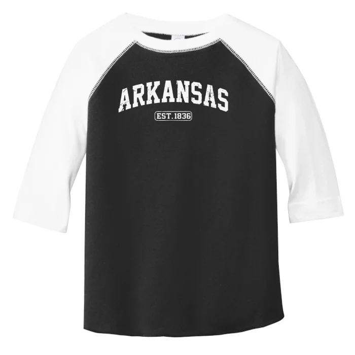 Arkansas Vintage State Athletic Style Toddler Fine Jersey T-Shirt