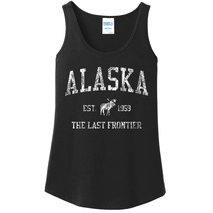 Alaska Vintage Sports Design Alaskan Moose Ladies Essential Tank