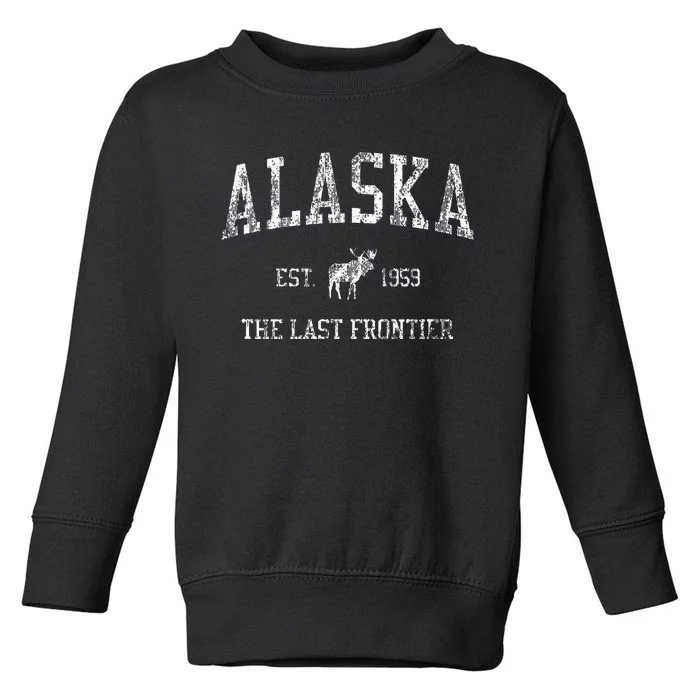 Alaska Vintage Sports Design Alaskan Moose Toddler Sweatshirt