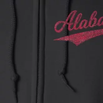 Alabama Varsity Script Classic Sports Jersey Style Full Zip Hoodie