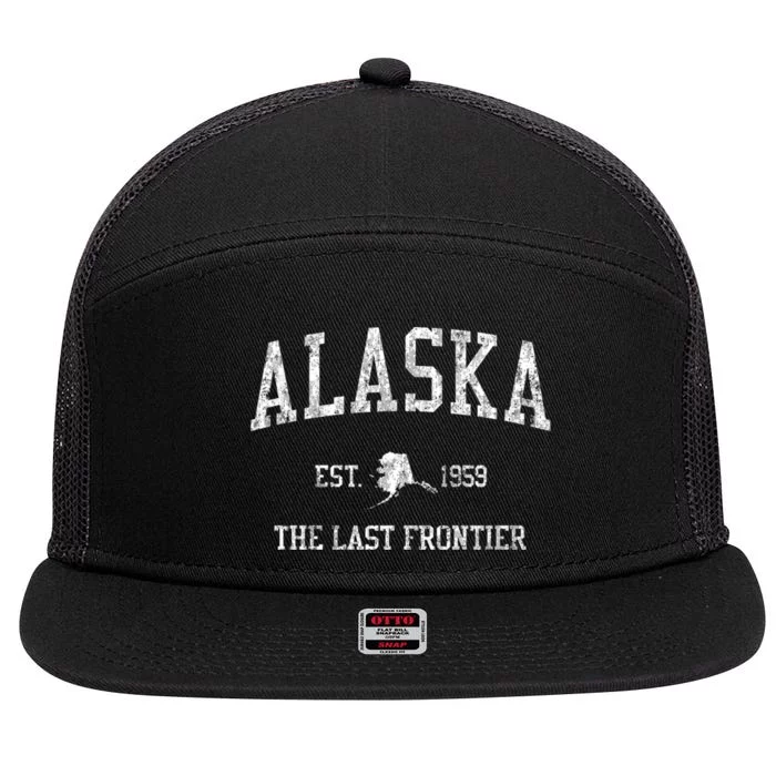 Alaska Vintage Sports 7 Panel Mesh Trucker Snapback Hat