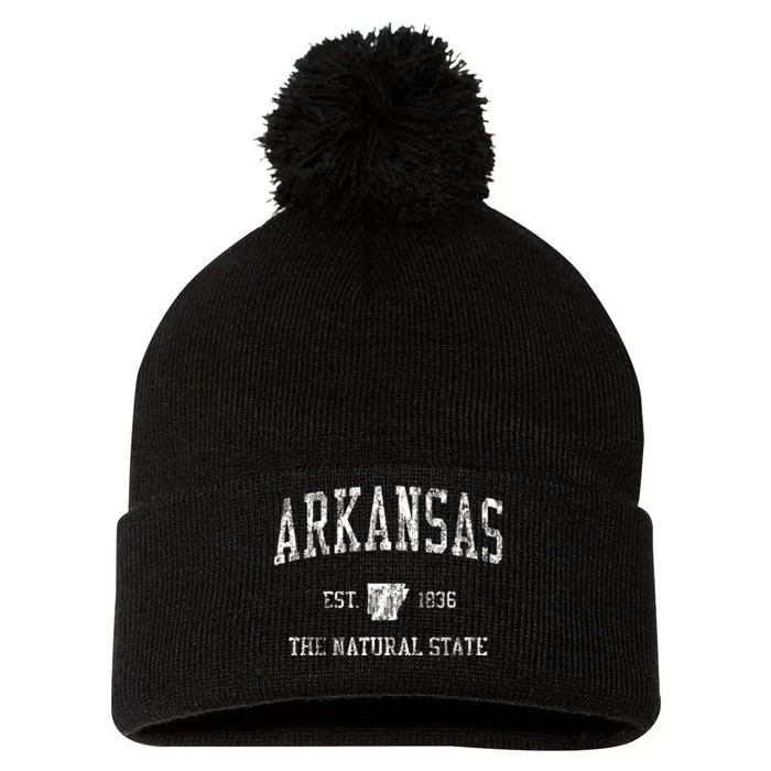 Arkansas Vintage Sports Design Arkansan Pom Pom 12in Knit Beanie