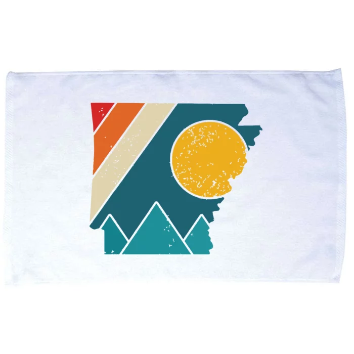 Arkansas Vintage State Map Mountains Hiking Pride Gift Microfiber Hand Towel