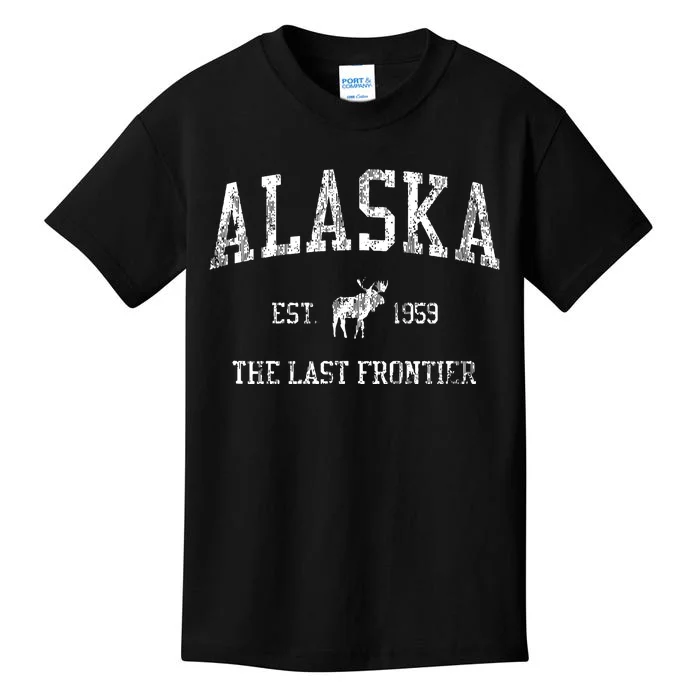 Alaska Vintage Sports Design Alaskan Moose Kids T-Shirt