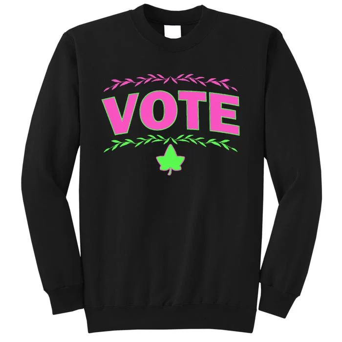 Aka Vote Sorority And Green Paraphernalia Voting Tall Sweatshirt