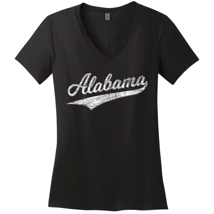 Alabama Varsity Script Classic Sports Jersey Style Women's V-Neck T-Shirt