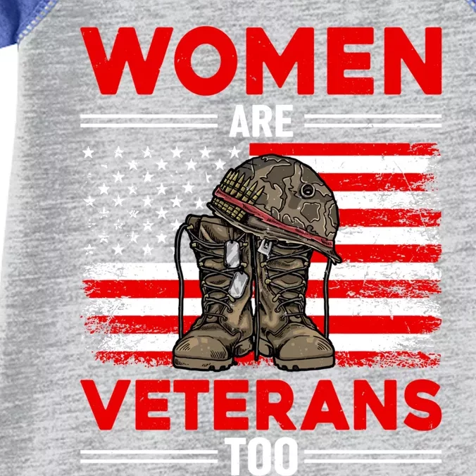 Are Veterans Too Patriotic Female Veteran Mom Grandma Gift Infant Baby Jersey Bodysuit