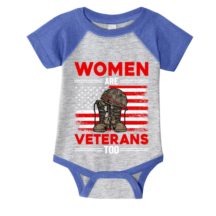 Are Veterans Too Patriotic Female Veteran Mom Grandma Gift Infant Baby Jersey Bodysuit