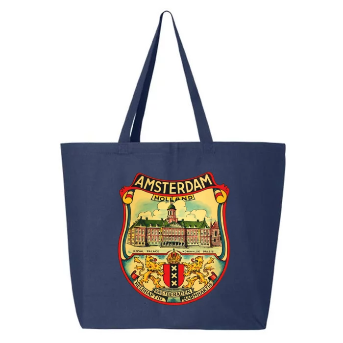 Amsterdam Vintage Travel Decal 25L Jumbo Tote