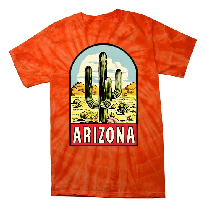 Arizona Vintage Travel Decal Tie-Dye T-Shirt