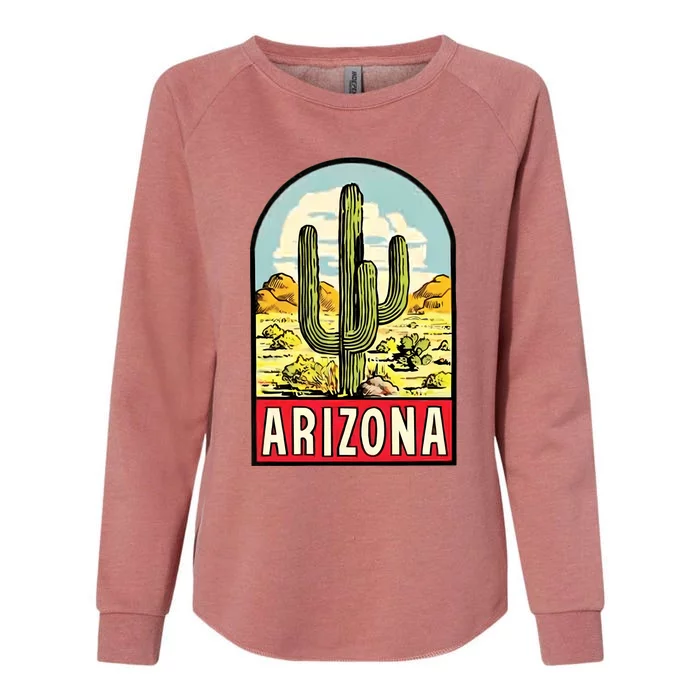 Arizona Vintage Travel Decal Womens California Wash Sweatshirt