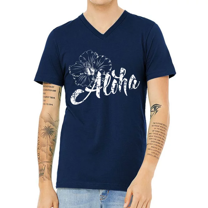 Aloha Vintage Tropical Hawaii V-Neck T-Shirt