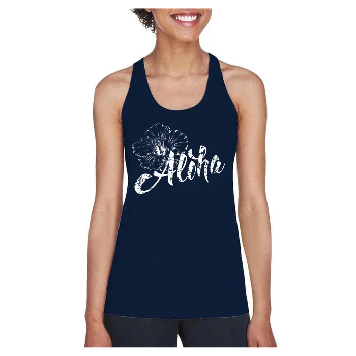 Aloha Vintage Tropical Hawaii Women's Racerback Tank