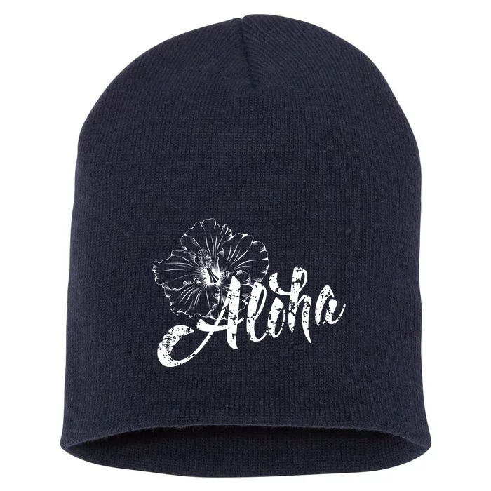 Aloha Vintage Tropical Hawaii Short Acrylic Beanie