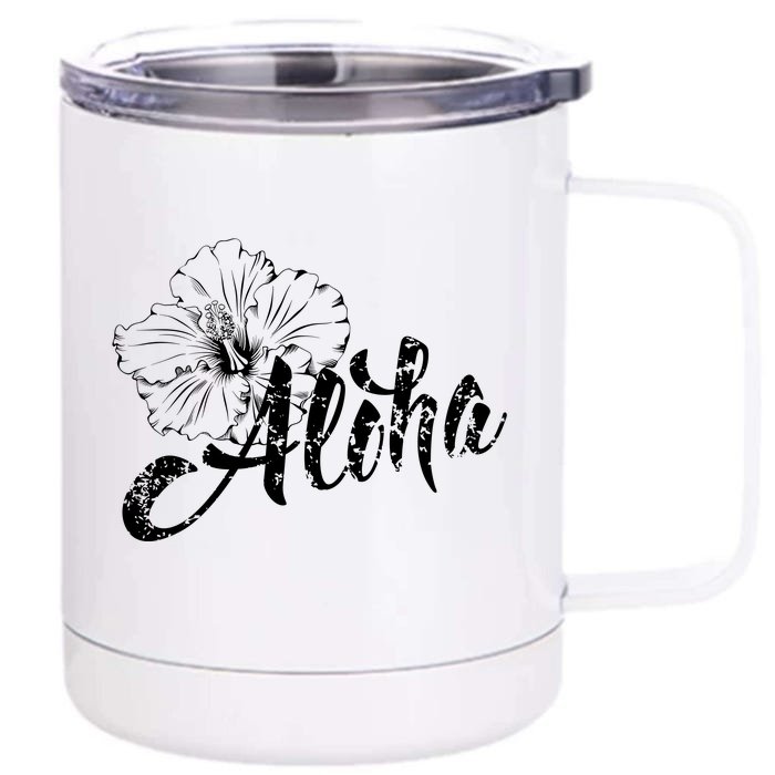 Aloha Vintage Tropical Hawaii Front & Back 12oz Stainless Steel Tumbler Cup