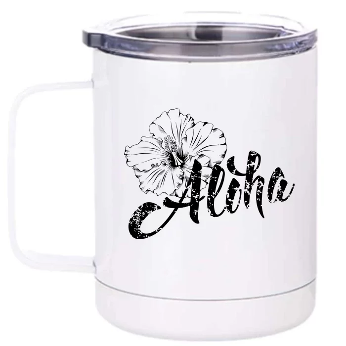 Aloha Vintage Tropical Hawaii Front & Back 12oz Stainless Steel Tumbler Cup