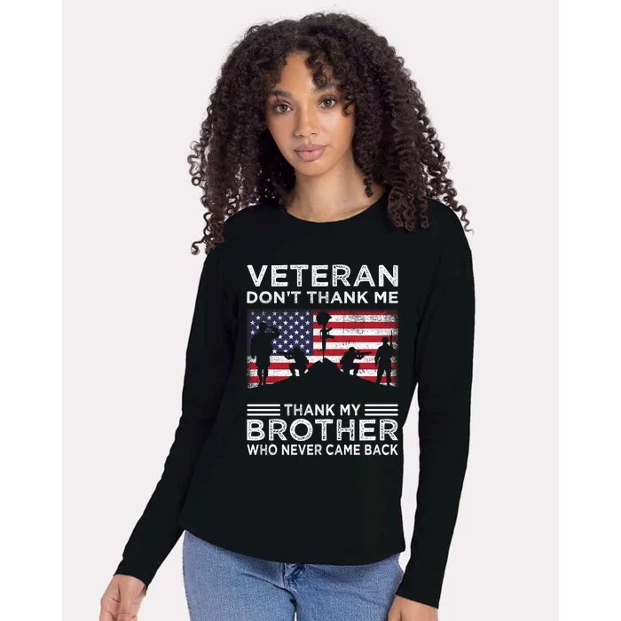 American Veteran T Womens Cotton Relaxed Long Sleeve T-Shirt