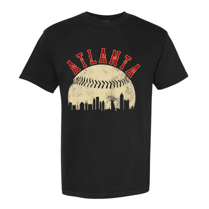 Atlanta Vintage Torn Old Classic Baseball Team Garment-Dyed Heavyweight T-Shirt