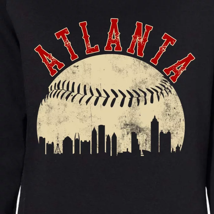 Atlanta Vintage Torn Old Classic Baseball Team Womens California Wash Sweatshirt