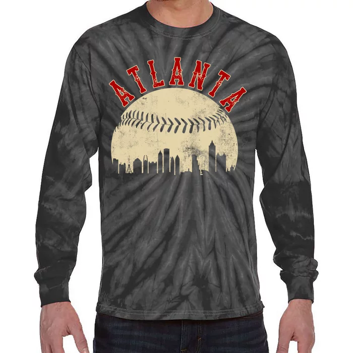 Atlanta Vintage Torn Old Classic Baseball Team Tie-Dye Long Sleeve Shirt