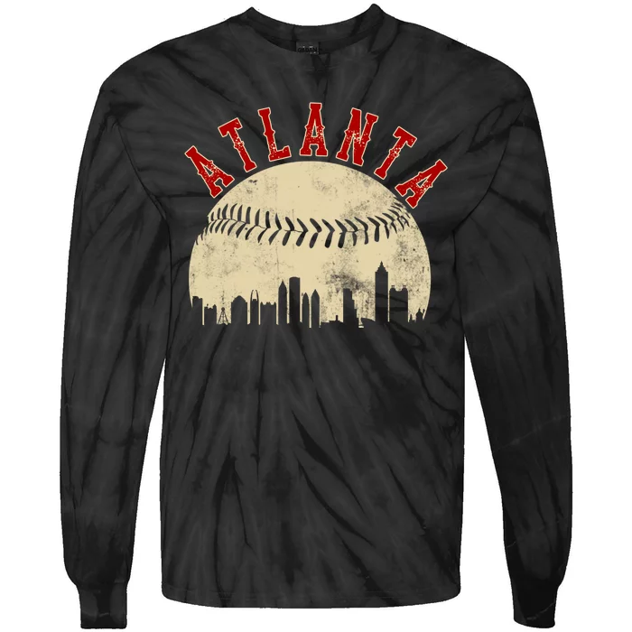 Atlanta Vintage Torn Old Classic Baseball Team Tie-Dye Long Sleeve Shirt