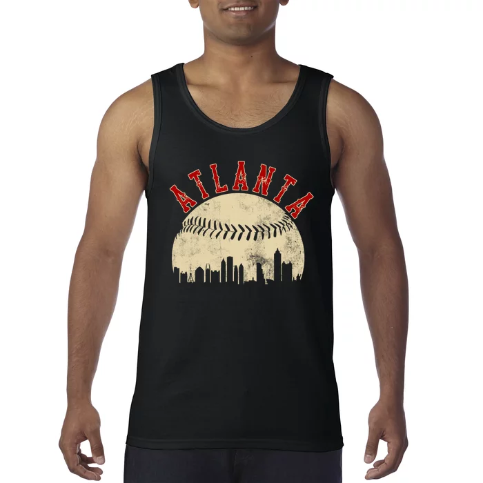 Atlanta Vintage Torn Old Classic Baseball Team Tank Top