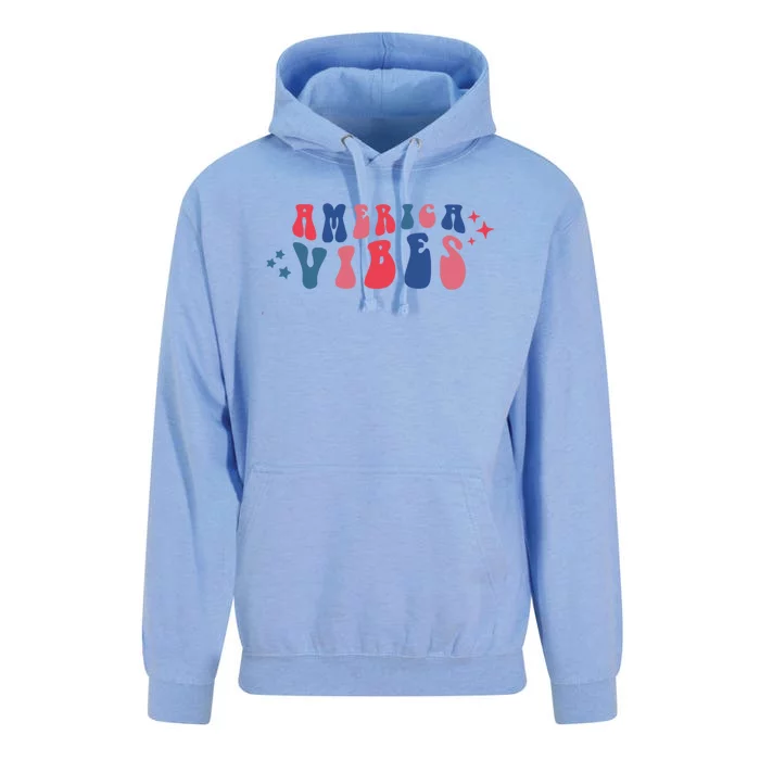 America Vibes The 4th Of July Retro Independence Day Great Gift Unisex Surf Hoodie