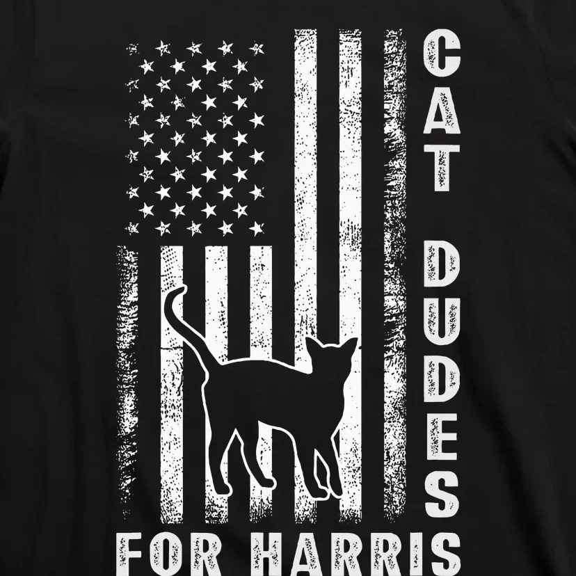 America Vote Usa Flag Cat Dudes For Kamala Harris Vote 2024 T-Shirt