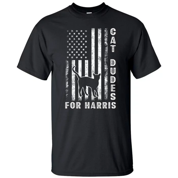 America Vote Usa Flag Cat Dudes For Kamala Harris Vote 2024 Tall T-Shirt