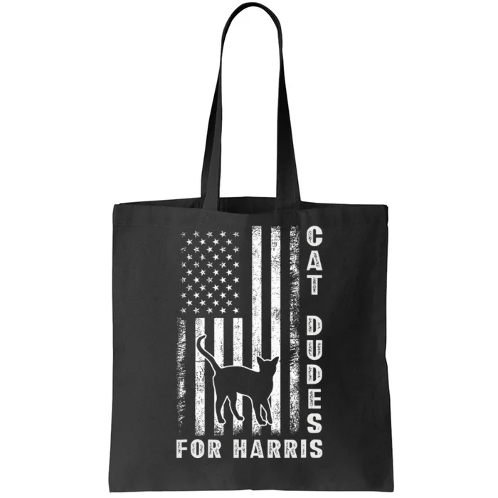 America Vote Usa Flag Cat Dudes For Kamala Harris Vote 2024 Tote Bag