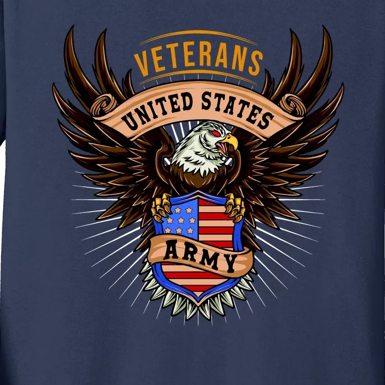 Army Veterans United States Kids Long Sleeve Shirt