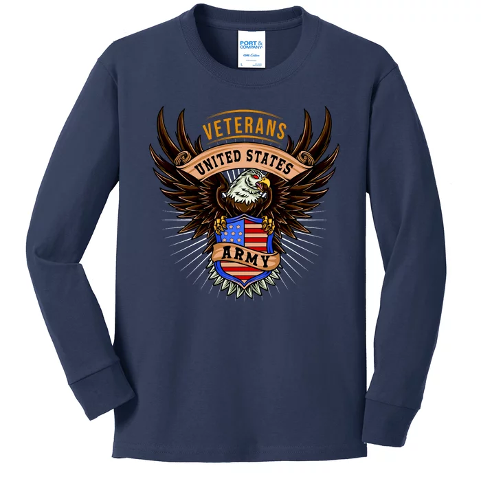 Army Veterans United States Kids Long Sleeve Shirt