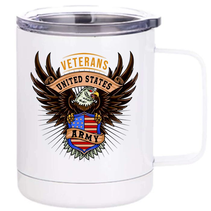 Army Veterans United States Front & Back 12oz Stainless Steel Tumbler Cup