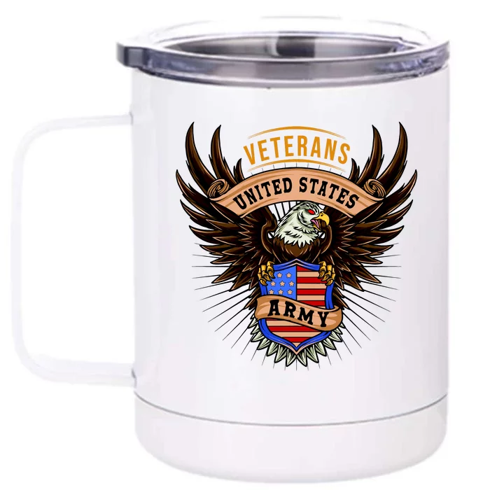 Army Veterans United States Front & Back 12oz Stainless Steel Tumbler Cup