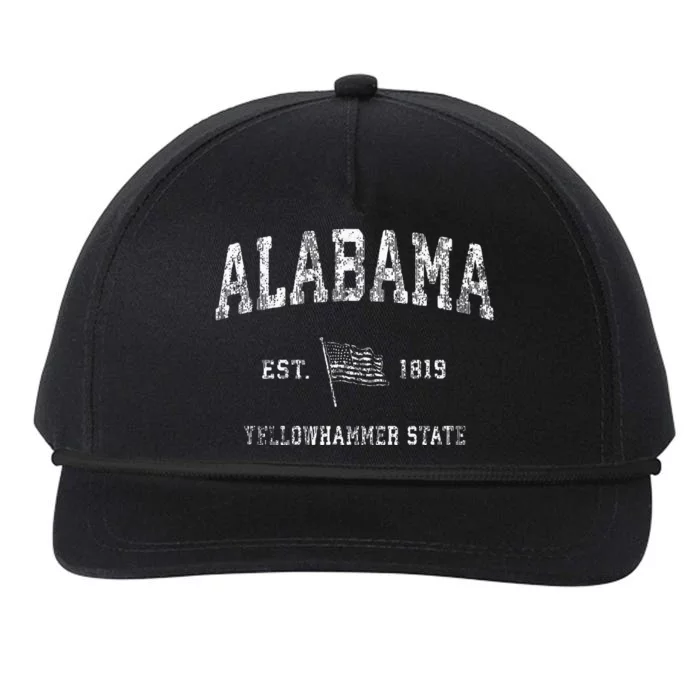 Alabama Vintage Us Flag Sports Design Snapback Five-Panel Rope Hat