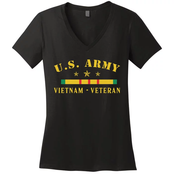 Army Vietnam Veteran Women's V-Neck T-Shirt