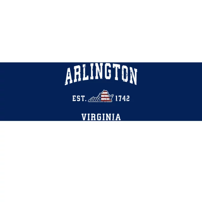 Arlington Virginia Va Vintage American Flag Sports Design Bumper Sticker