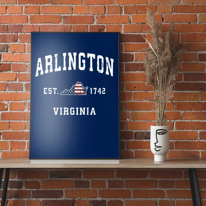 Arlington Virginia Va Vintage American Flag Sports Design Poster