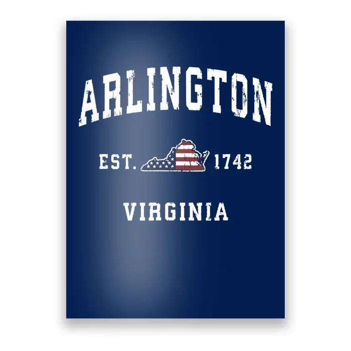 Arlington Virginia Va Vintage American Flag Sports Design Poster