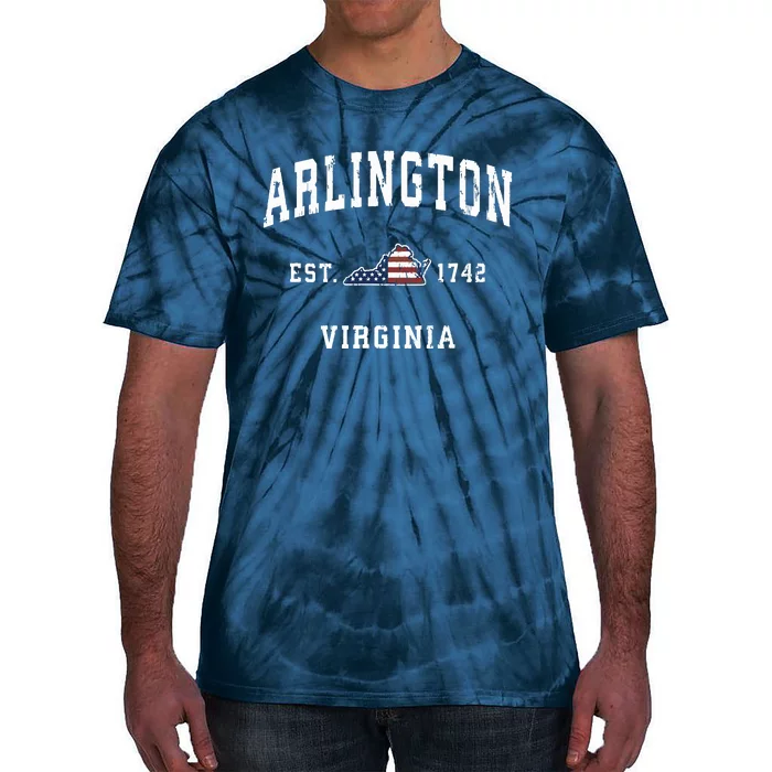 Arlington Virginia Va Vintage American Flag Sports Design Tie-Dye T-Shirt