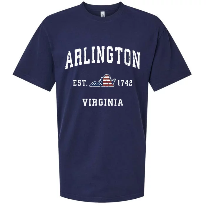 Arlington Virginia Va Vintage American Flag Sports Design Sueded Cloud Jersey T-Shirt