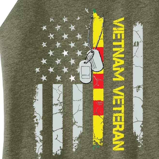 Army Vietnam Veteran Usa Flag Veteran Vietnam Army Women’s Perfect Tri Rocker Tank